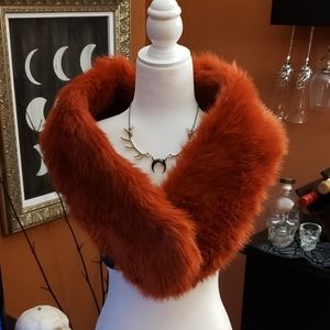 Faux-foxy fur wrap